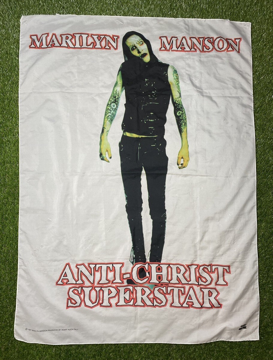 VTG Marilyn Manson Anti-Christ Superstar 1997 Fabric Poster Flag