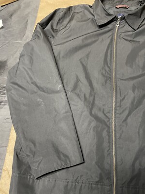 VINTAGE Gap Jacket Mens XXL Black Full Zip Collared Overcoat Shell