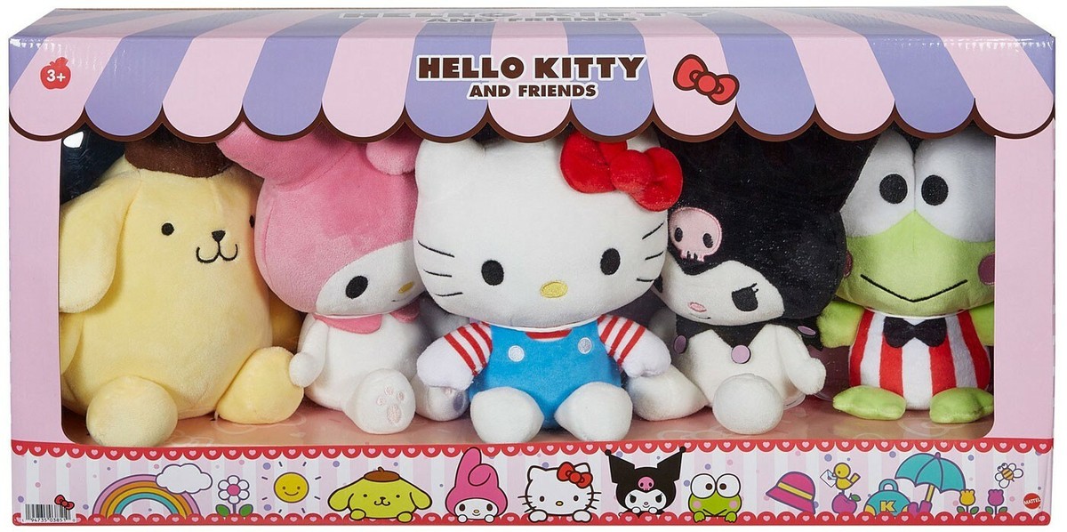 Pompompurin, My Melody, Hello Kitty, Kuromi & Keroppi 8-Inch Plush