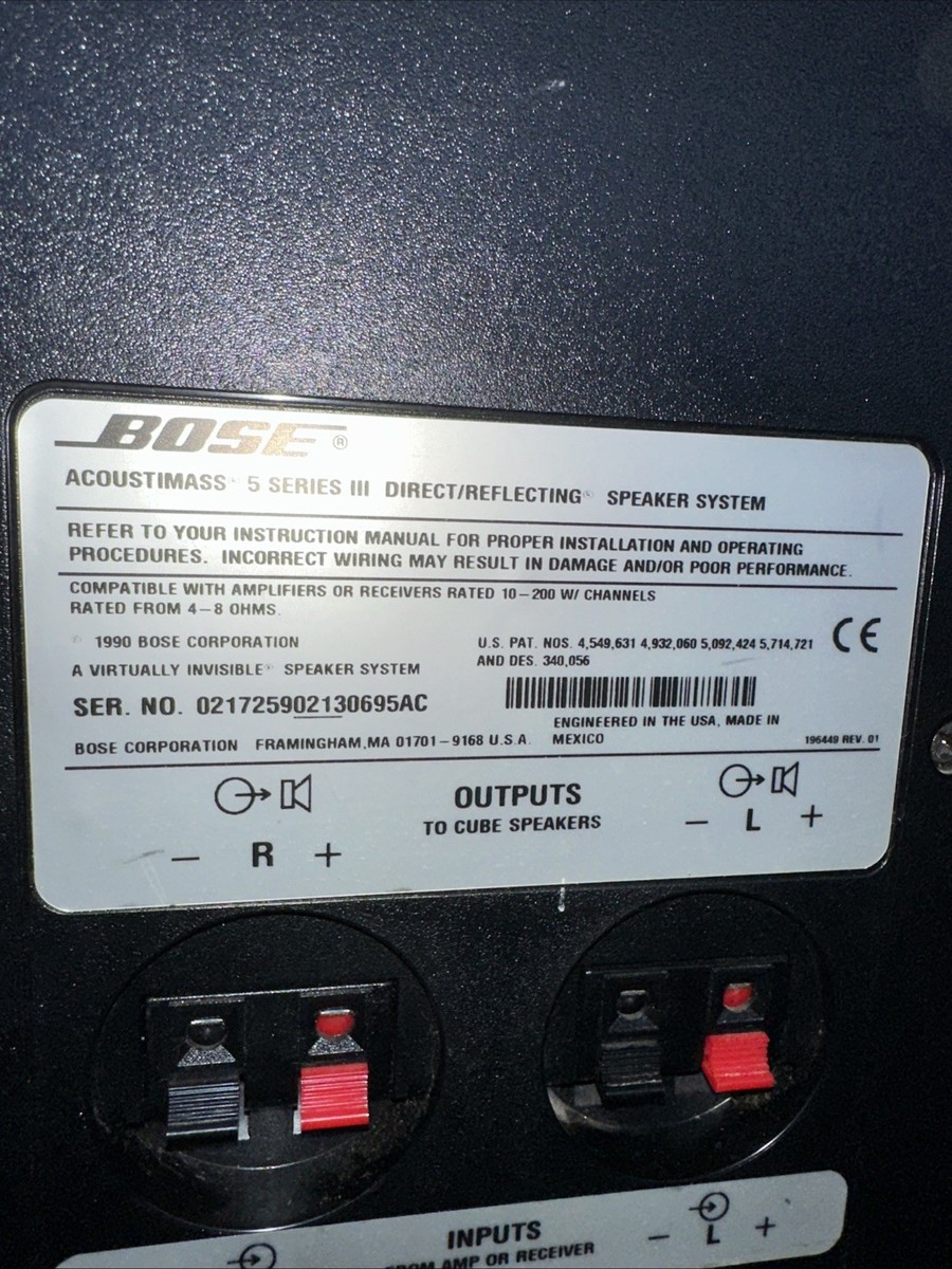 BOSE ACOUSTIMASS 5 SERIES III SPEAKER SYSTEM TESTED WITH THE