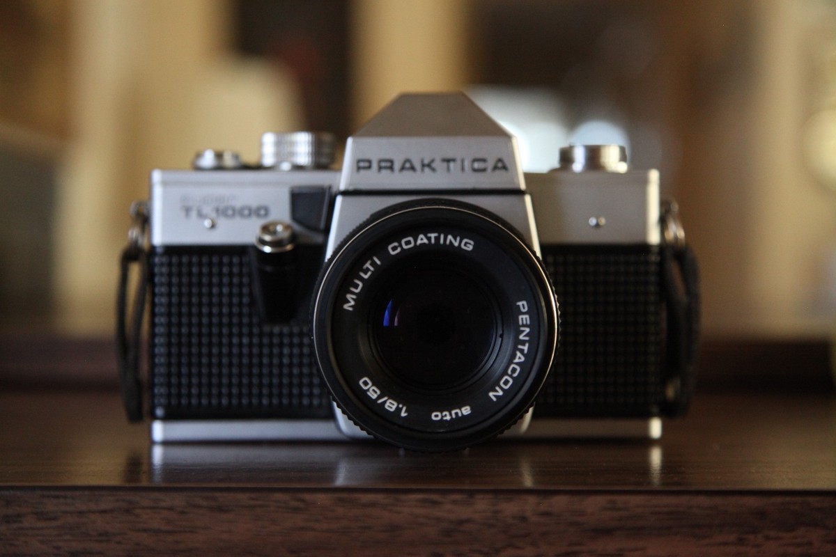 Vintage Pentacon Praktica Super TL1000 Film Camera Body, Lens, and