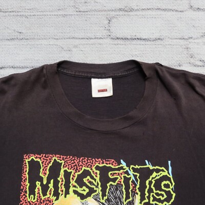 Vintage 1990 Misfits Pushead Earth AD Shirt Size XL Band Rock