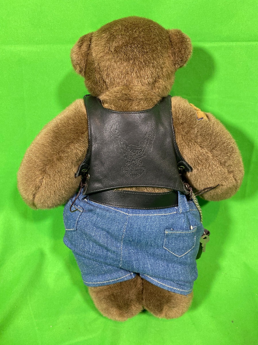 FRANKLIN MINT HARLEY DAVIDSON MOTORCYCLES BIKER TEDDY BEAR PLUSH
