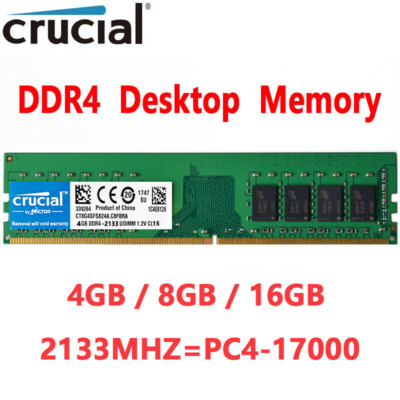 Crucial DDR4 4GB 8GB 16GB 2133Mhz PC4-17000 288pins Desktop Memory