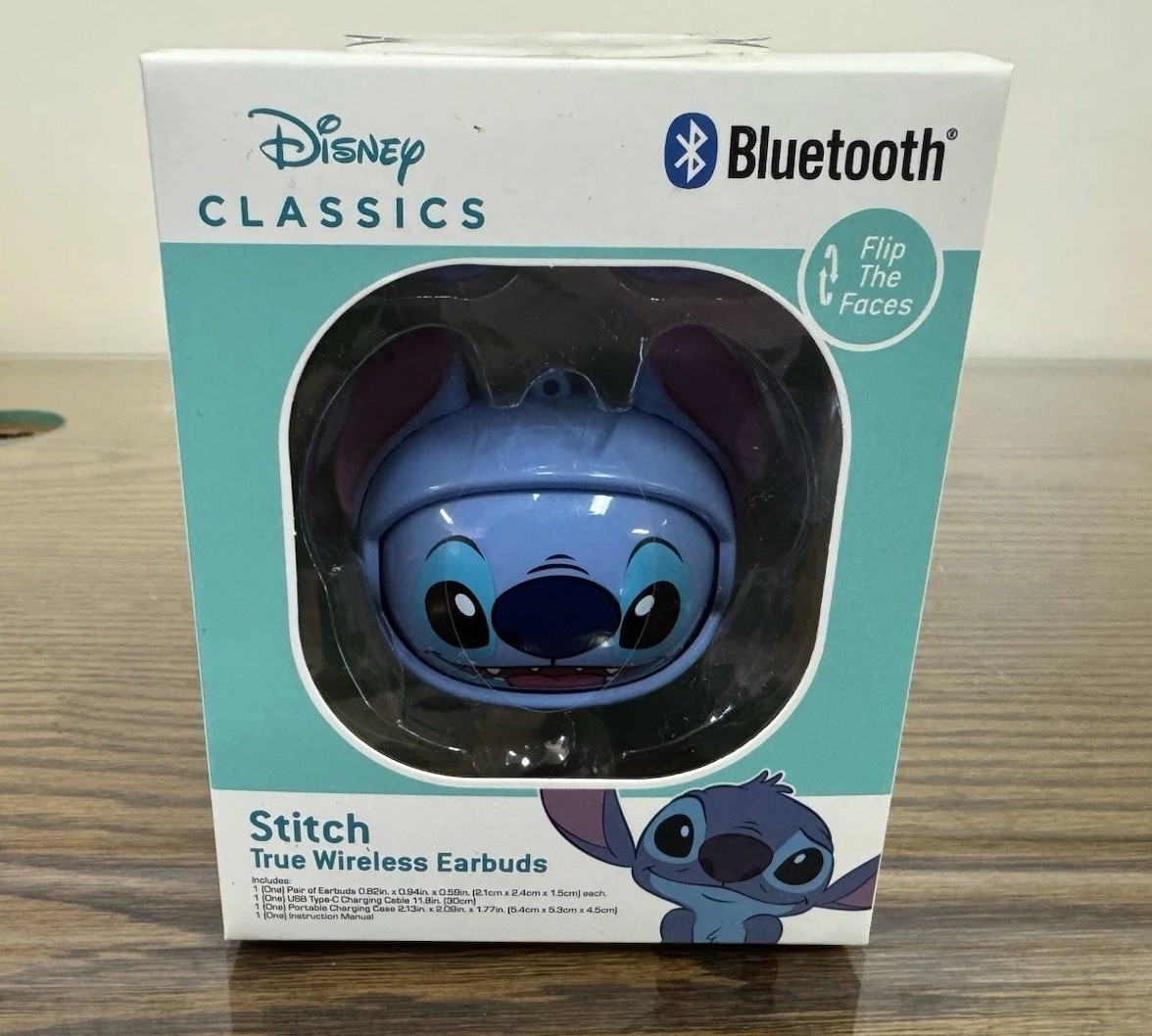 Disney Stitch True Wireless Earbuds Bluetooth Flip Faces Stitch