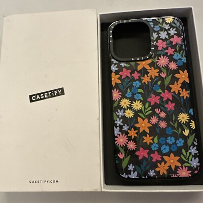 Casetify Impact Case Black iPhone 15 PRO Max Bright Spring Flowers