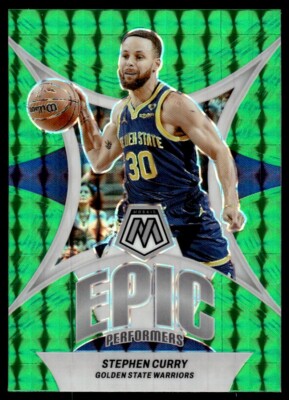 2023-24 Panini Mosaic Green Prizm Epic Performers Stephen Curry