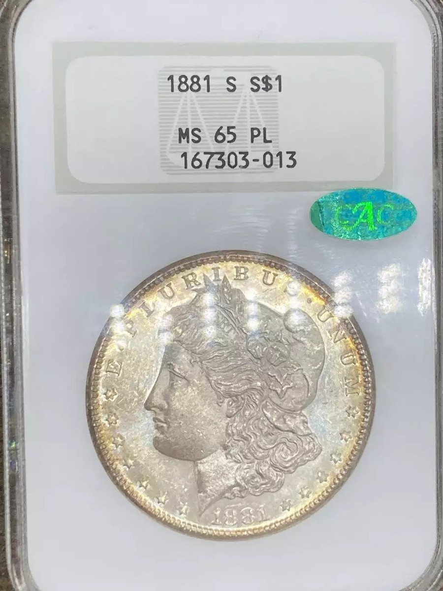 1881 S Morgan Silver Dollar NGC MS-65 PL CAC | eBay