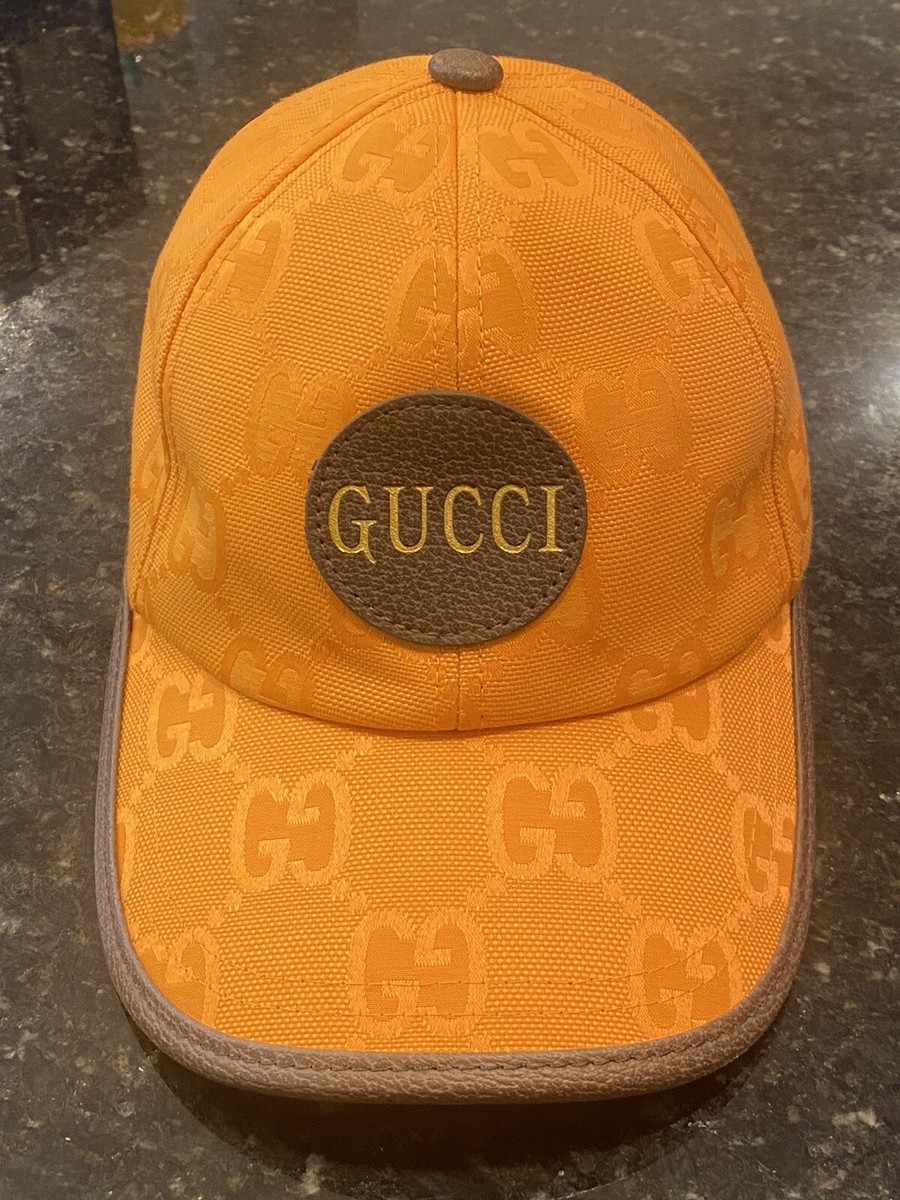 Gucci off the grid Baseball Hat Orange GG Hat Leather Color Band
