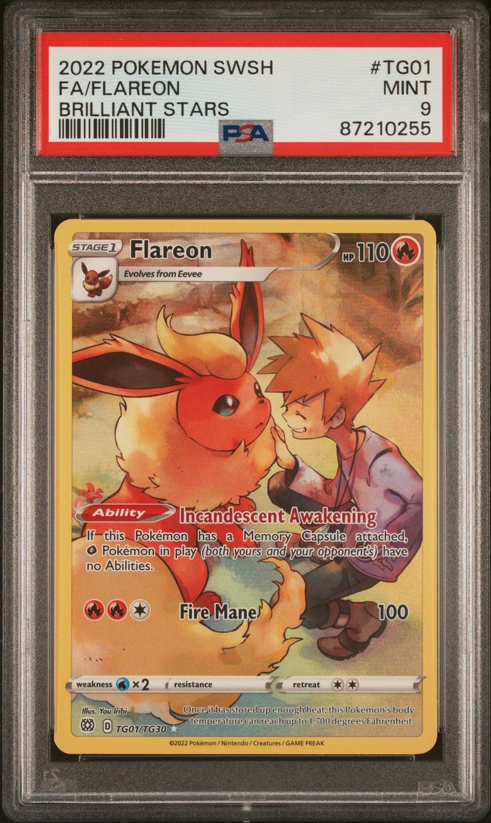 2022 Pokemon Sword & Shield Brilliant Stars Tg01 Full Art Flareon