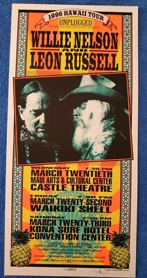 Willie Nelson Leon Russell ポスター ハワイ レア 【公式通販】