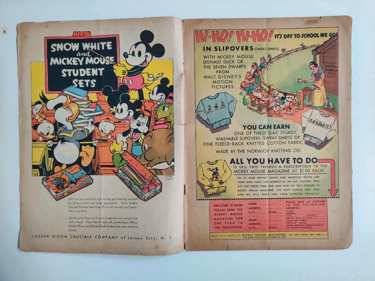 1938 Mickey Mouse Magazine Vol 4 #1 Brave Little Tailor Cover