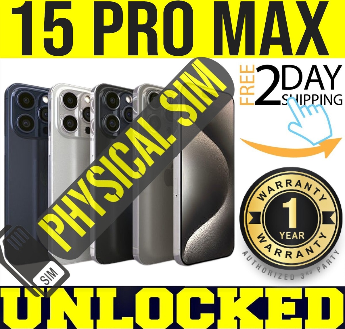 APPLE IPHONE 15 PRO MAX 256GB 512GB 1TB (FACTORY UNLOCKED