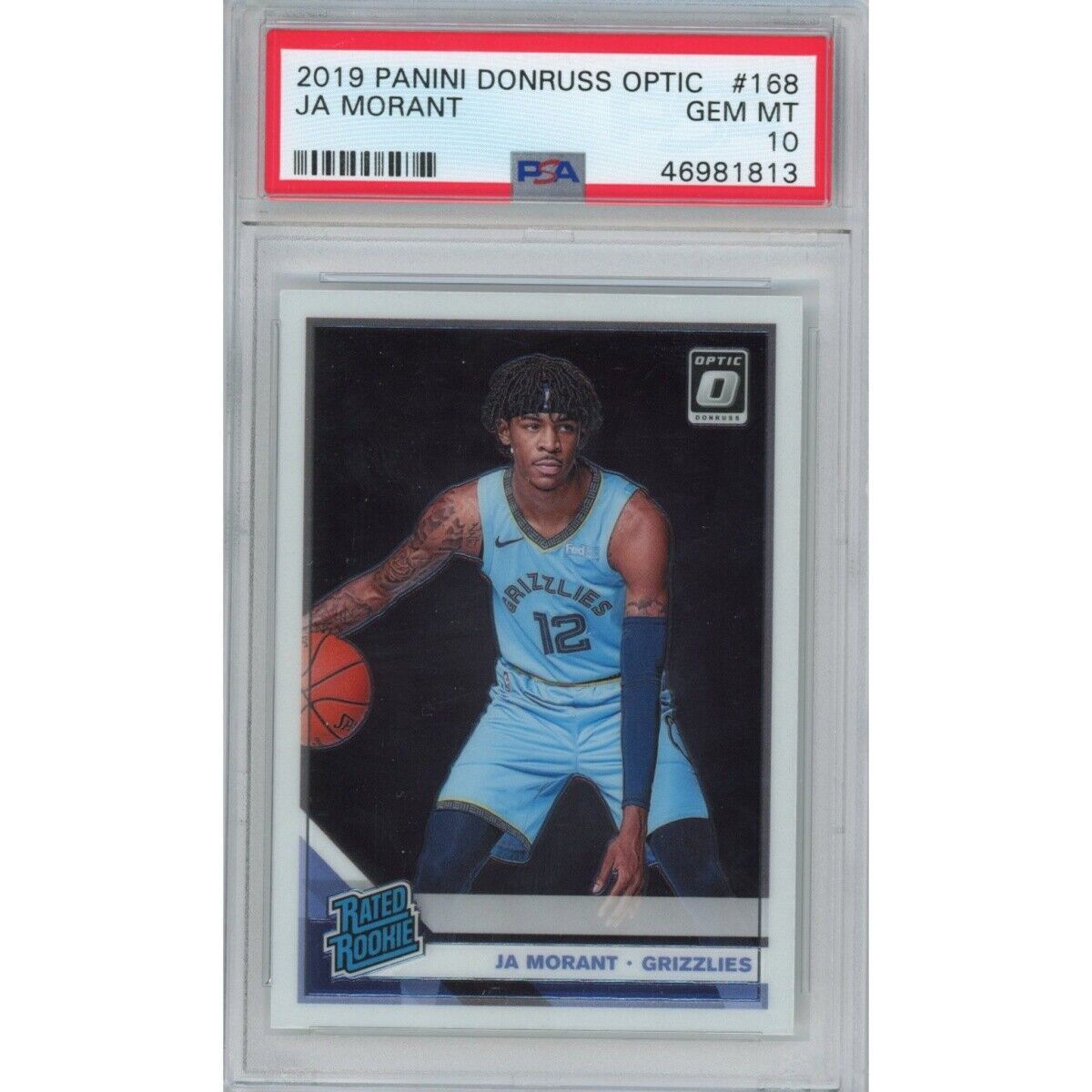 Graded 2019-20 Panini Donruss Optic JA MORANT #168 Rookie