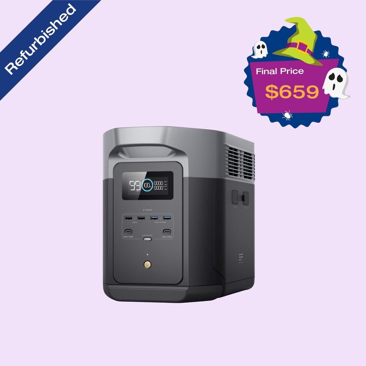 EcoFlow DELTA 2 Max Portable Power Station 2048Wh LFP, Certified