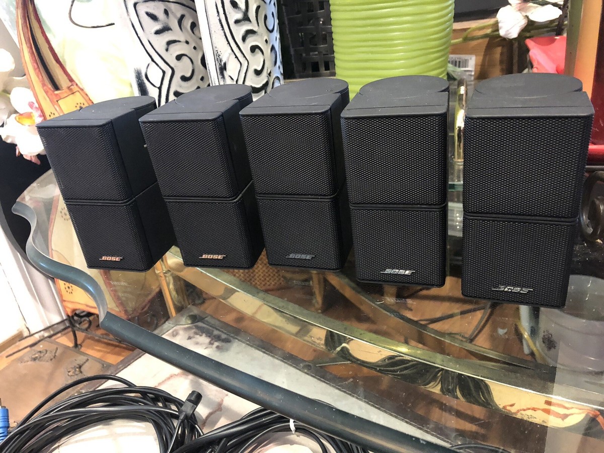 5 Premium Bose Jewel Cube Speakers W 3 Cables Only Black Bose