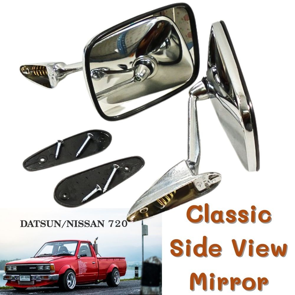 JDM Chrome Fender Door Mirrors x2 for Datsun Nissan Pickup 220 320