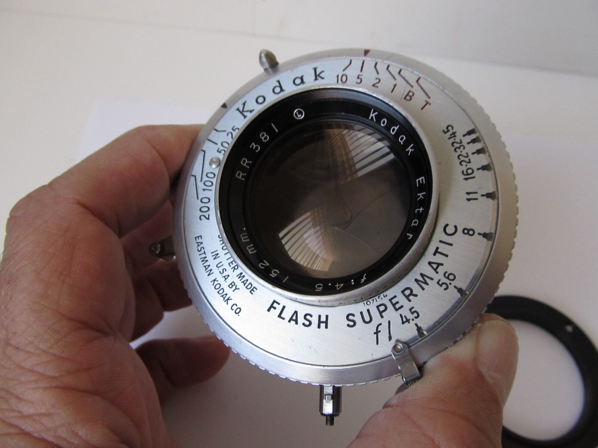 Kodak Ektar 152mm F/4.5 Lens w/Flash Supermatic Shutter **** | eBay