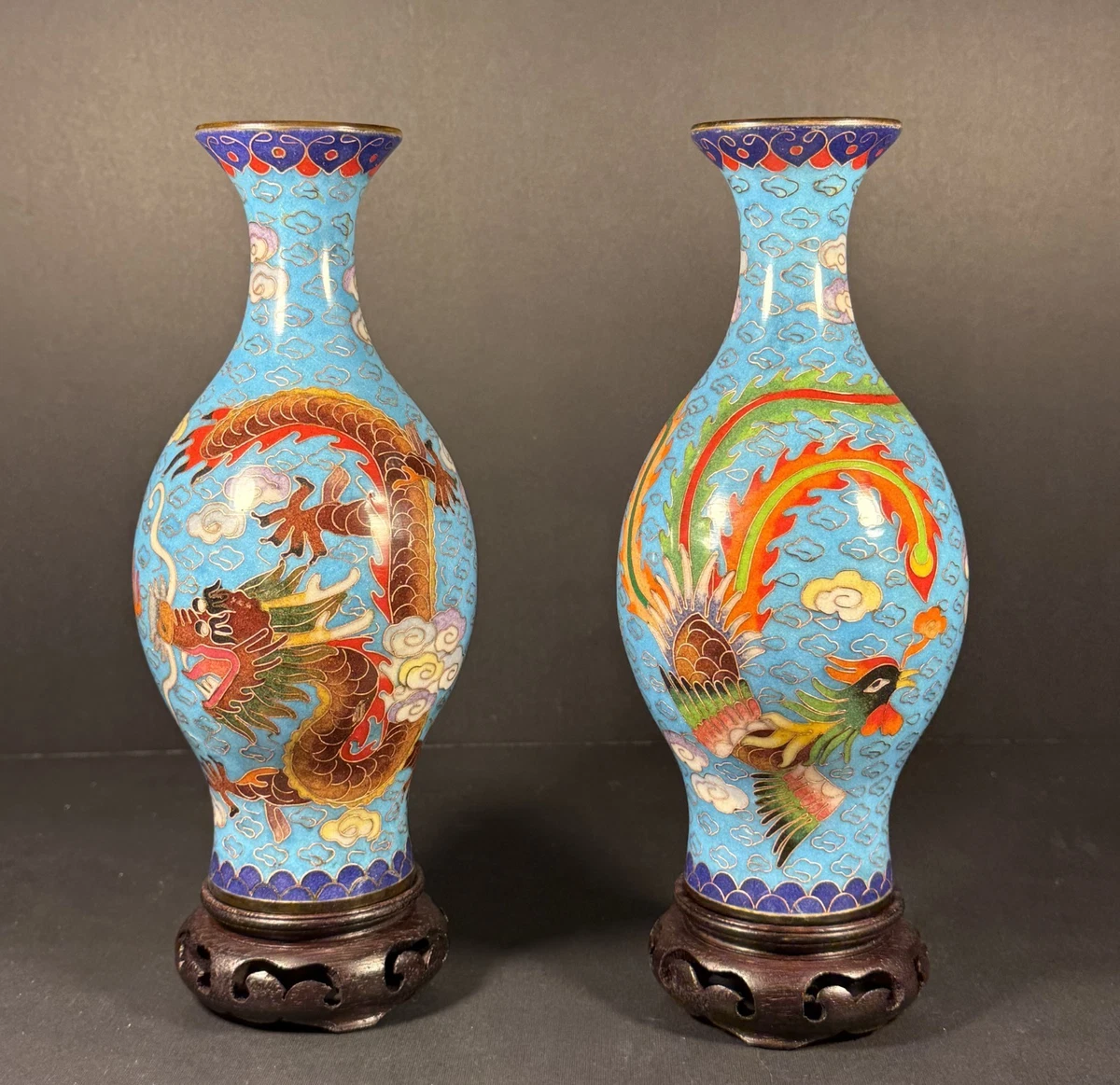 亚洲古董景泰蓝龙在中国古董花瓶| eBay