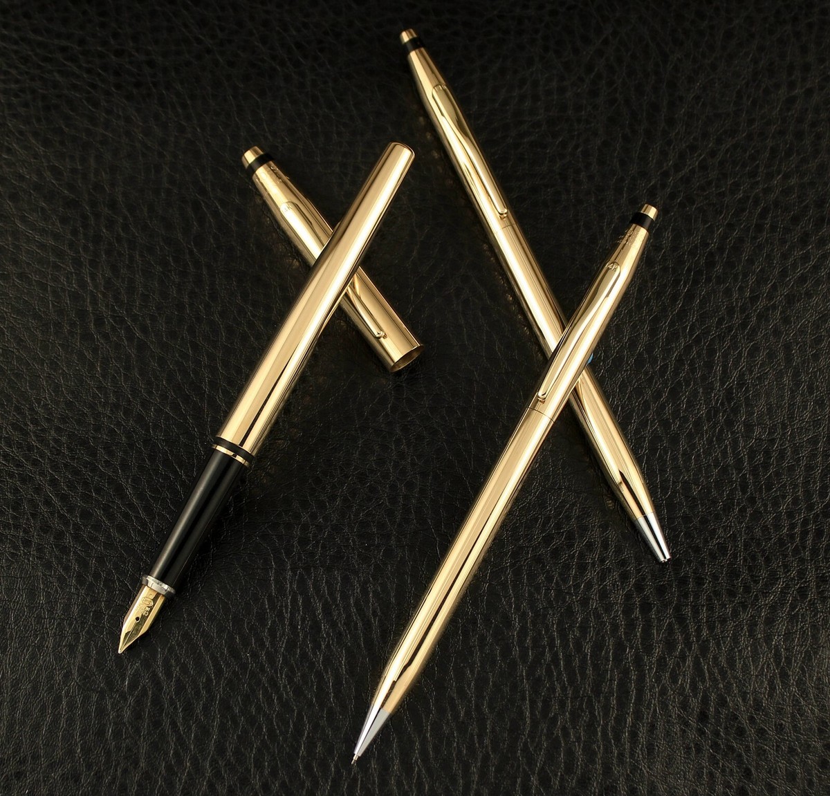 Cross Solid 14k Gold 3-Piece Set - Fountain, Ballpoint, Pencil