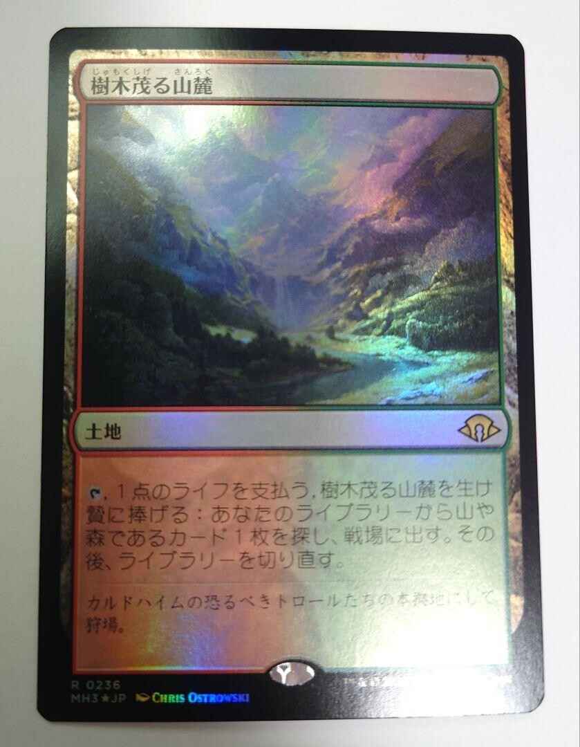 MTG】樹木茂る山麓/Wooded Foothills Foil