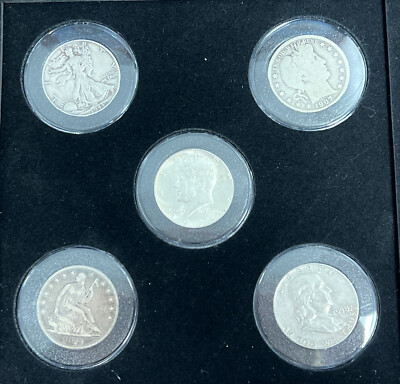 History of The Half Dollar Collection- Franklin Mint 5 Coin Set In