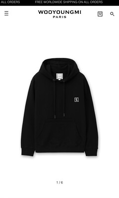WOOYOUNGMI / Black Cotton Logo Hoodie | eBay