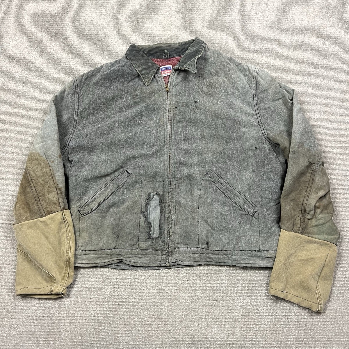 Vintage 50s Penneys Big Mac Salt & Pepper Cropped Workwear Jacket