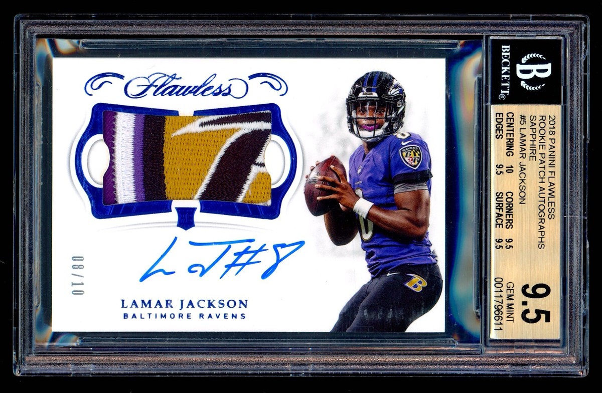 2018 Panini Flawless LAMAR JACKSON (Jersey #8/10) Rookie Patch