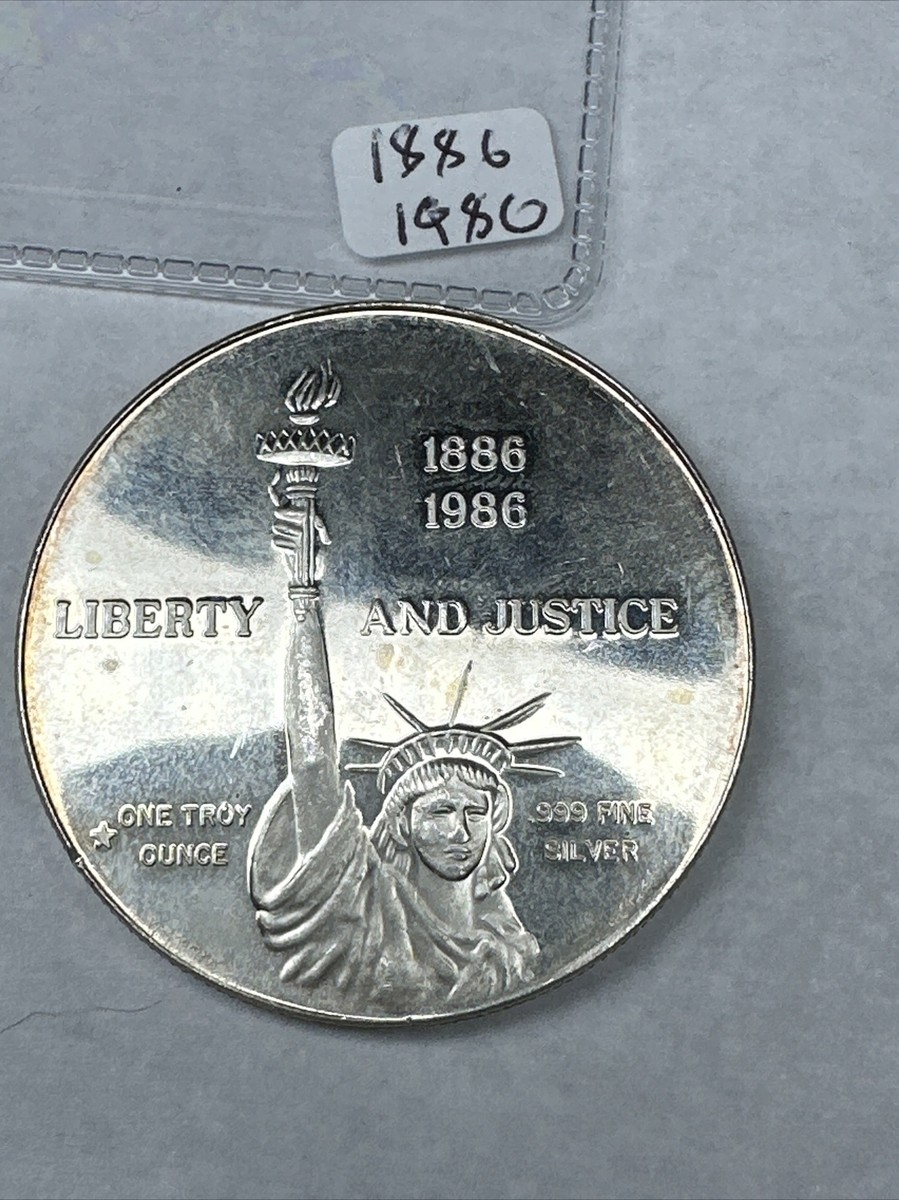 1886- 1986 Liberty & Justice 1 oz Silver Coins - .999 Fine | eBay