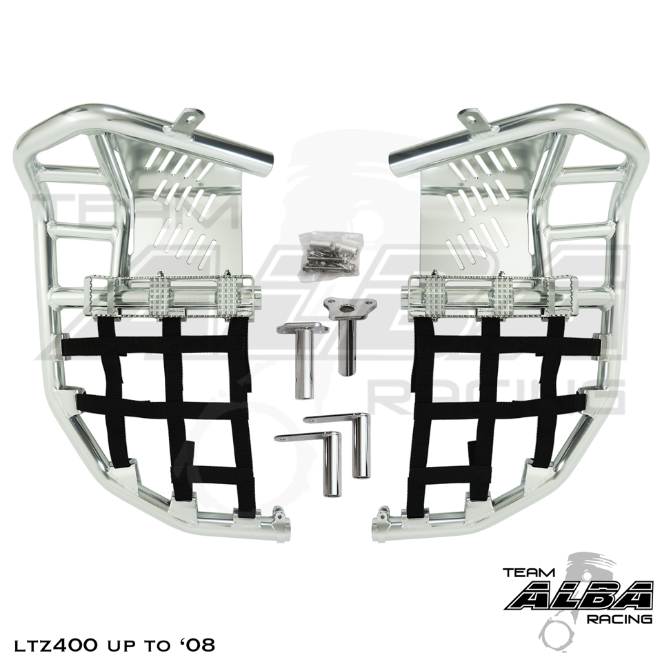 ltz 400 KFX 400 DVX 400 Nerf Bars Pro Peg Alba Racing silver black