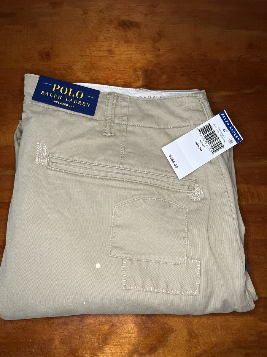 POLO RALPH LAUREN Distressed Patchwork Relaxed Fit Khaki Chino