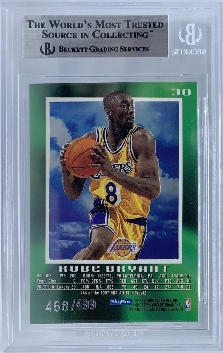 1996-97 E-X2000 Credentials Kobe Bryant Rookie RC #30 HOF /499 BGS