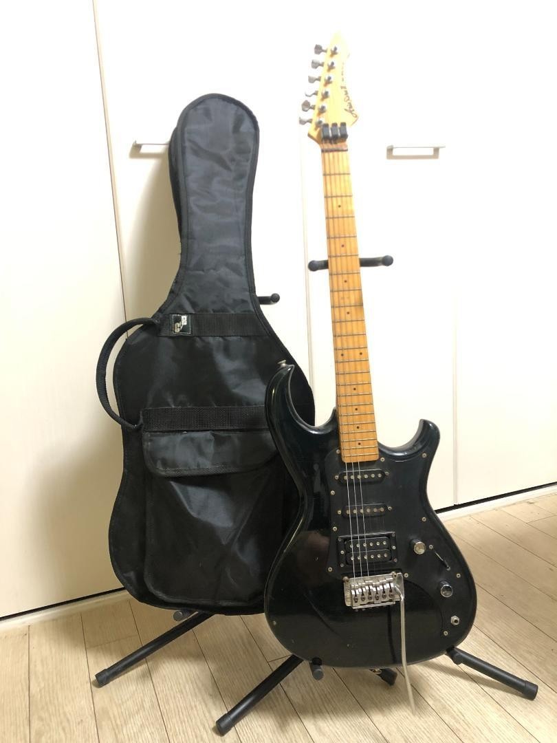 Aria Pro II RS Wildcat 1986 Floyd Rose SSH Black w/ Tremolo Arm