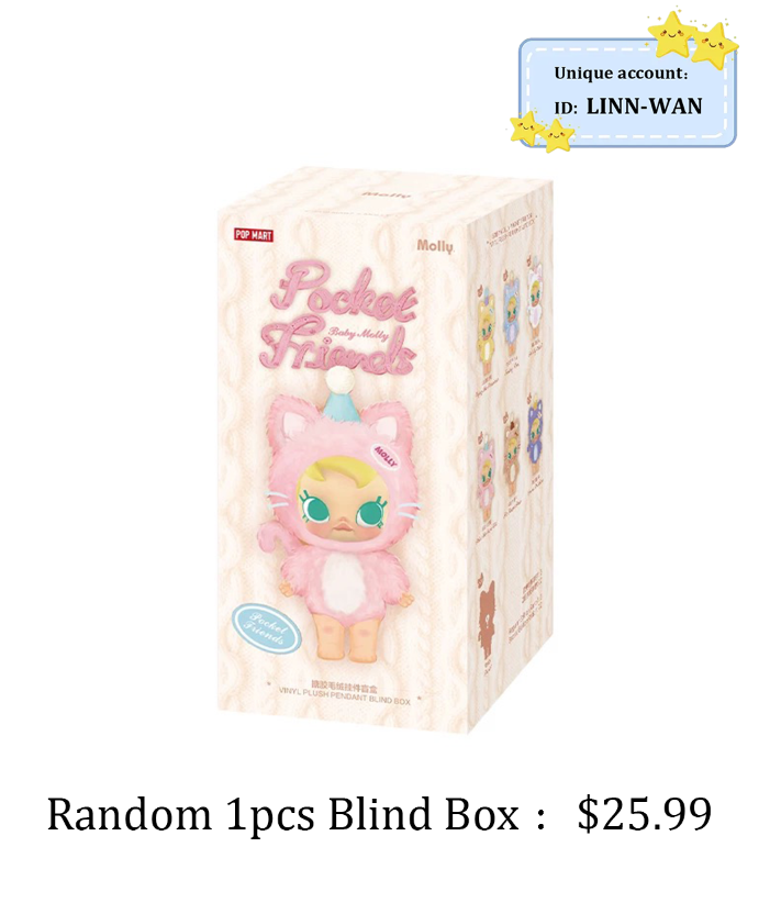 BABY MOLLY POCKET FRIENDS SERIES VINYL PLUSH PENDANT CUTE TOY HOT