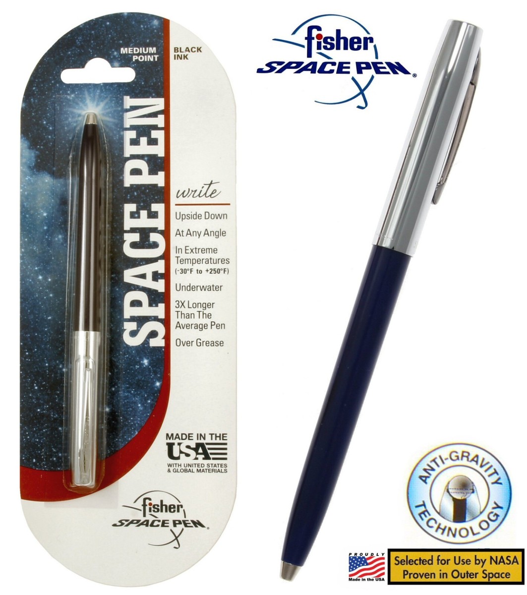 Fisher Space Pen #S251-BLUE / Apollo Series Pen in Chrome & Blue