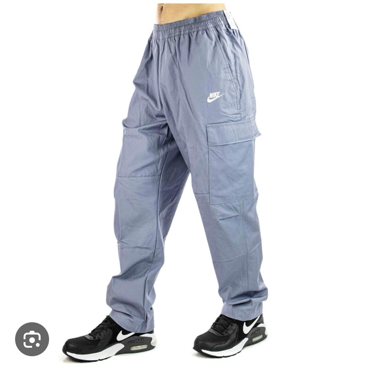 Nike Woven Club Loose Fit Cargo Pants Mens Size Large Glacier Blue