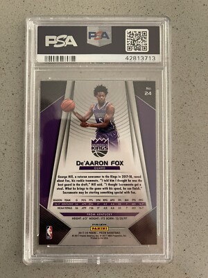2017-18 Panini Prizm Silver #24 De'Aaron Fox Rookie RC PSA 10