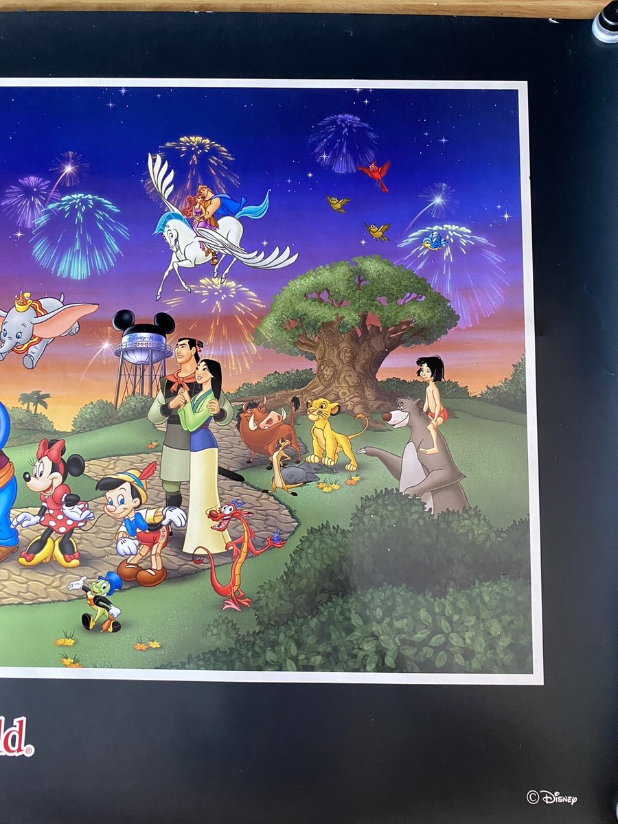 ディズニーワールド 直筆サイン 2000 限定 ポスター リトグラフ