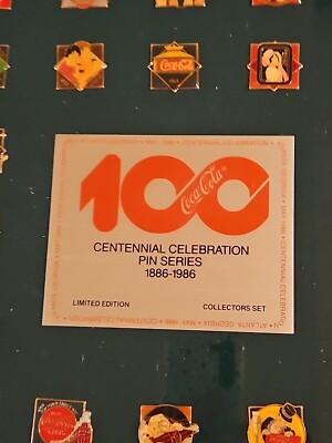 Coca Cola Centennial Celebration Pin Series 1886 1986 Complete Set
