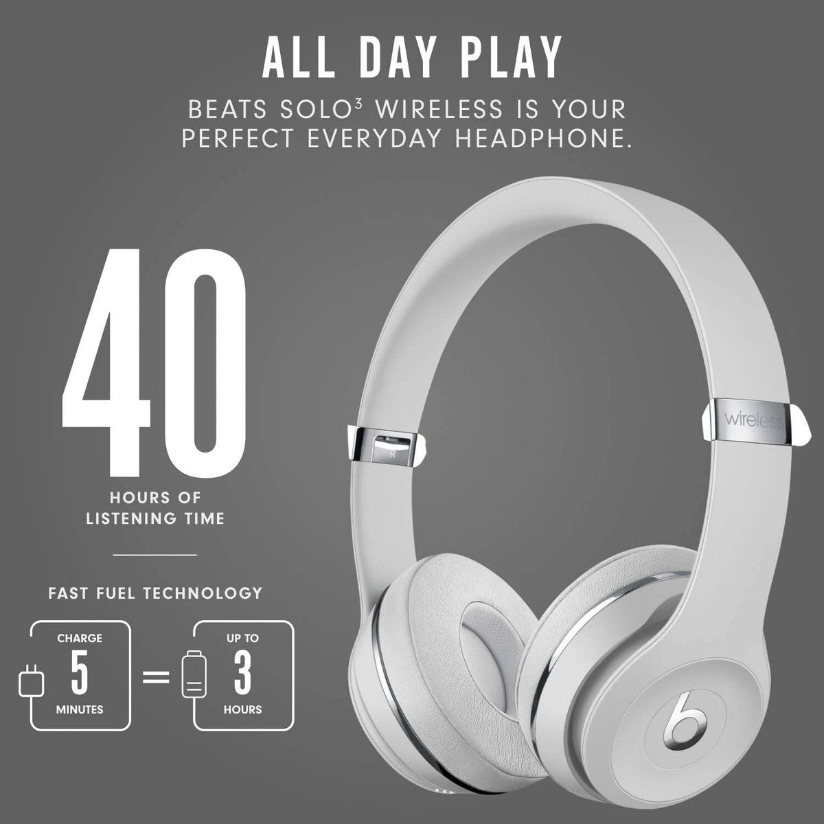 Beats Solo3 Solo 3 Wireless On-Ear Headset Apple W1 Headphone Chip