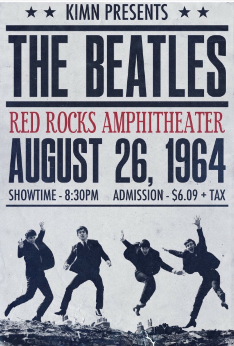 The Beatles at Red Rocks August 26 1964 Poster No Frame | eBay