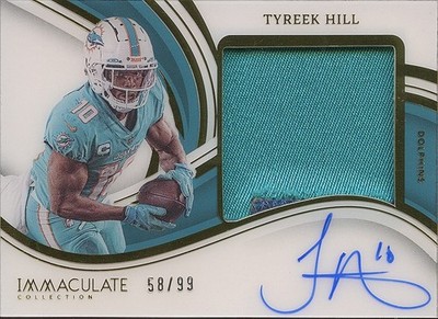 Tyreek Hill 2024 Immaculate On Card Auto Autograph Patch Miami