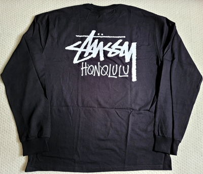 NWT STUSSY HONOLULU Hawaii Chapter Tee Limited BLACK LONG SLEEVE T