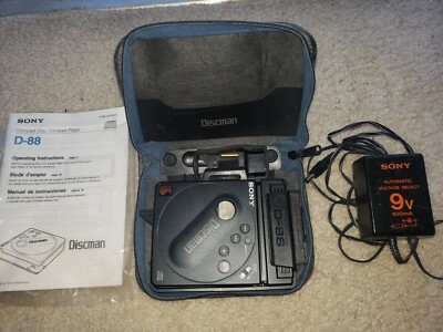 SONY D-88 DISCMAN mini cd player with original accessories, Almost