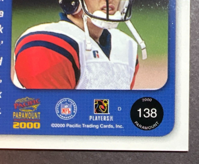 Tom Brady - 2000 Pacific Paramount Rookie Card #138 (Excellent