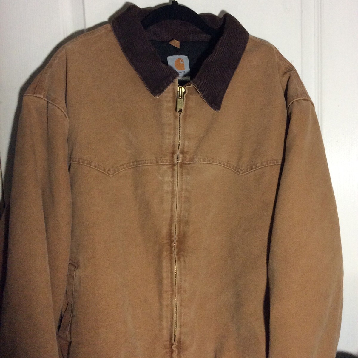 Vintage Carhartt Quilted Lined Canvas Jacket J14 BRN Santa Fe