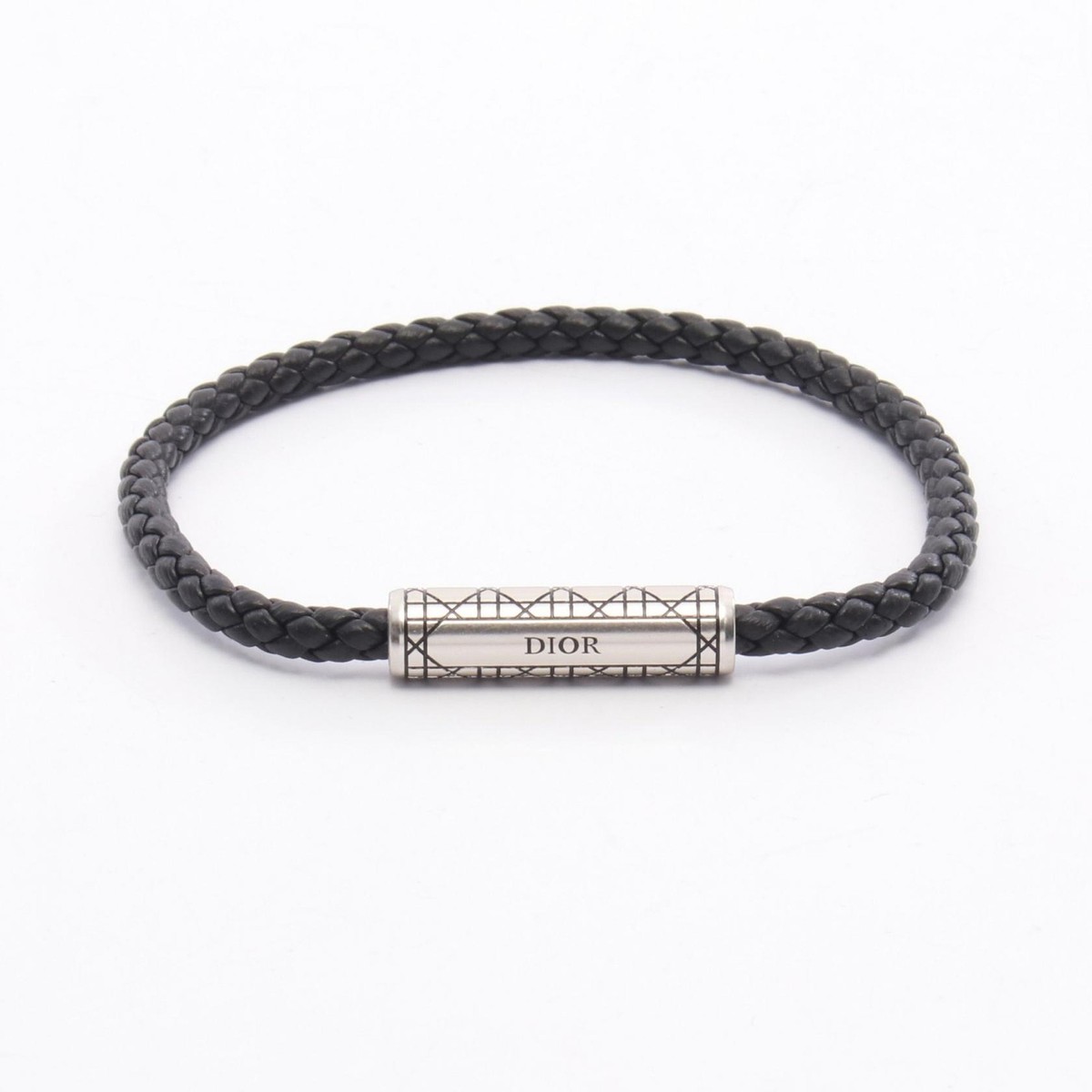 Christian Dior Cannage Braided Leather Bracelet 19cm