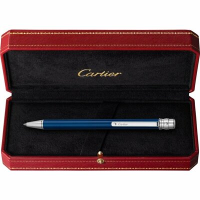 Cartier Santos de Cartier Ballpoint pen SM Blue Steel lacquer
