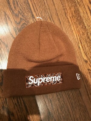 Supreme FW19 New Era Bandana Box Logo Beanie In Brown 100